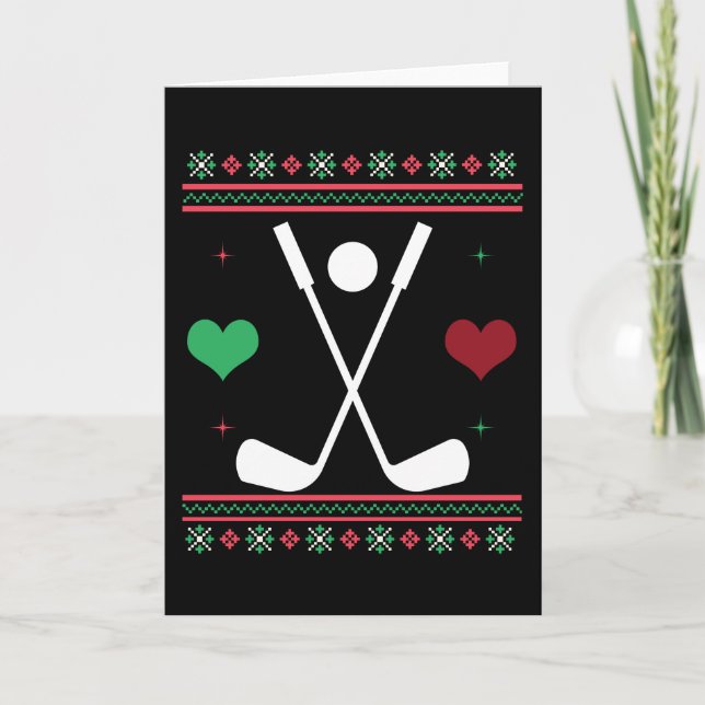 Carte Pull Golf Noël dégueu Golfeurs Xmas (Devant)
