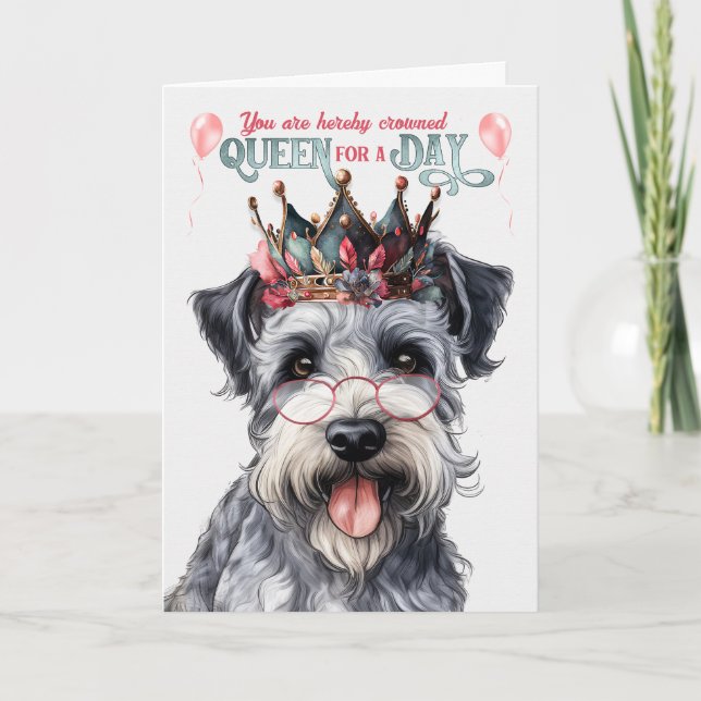 Carte Pumi Dog Queen pour jour drôle Anniversaire (Devant)