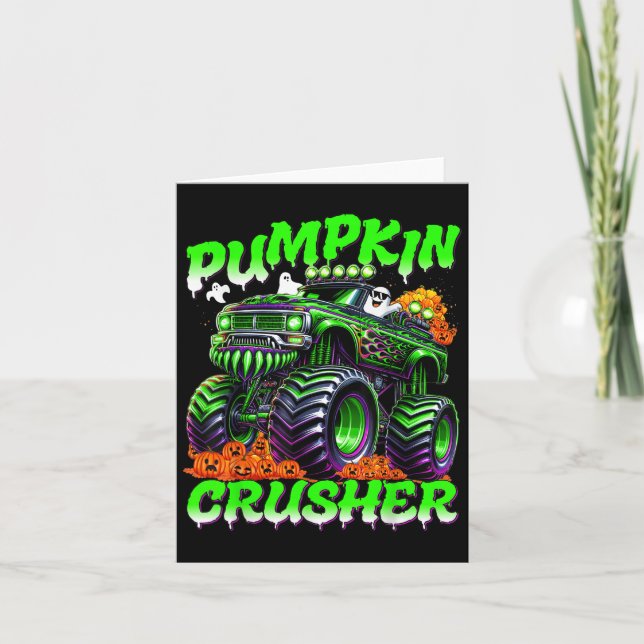 Carte Pumpkin Crusher Monster Truck Ghosts Halloween For (Devant)