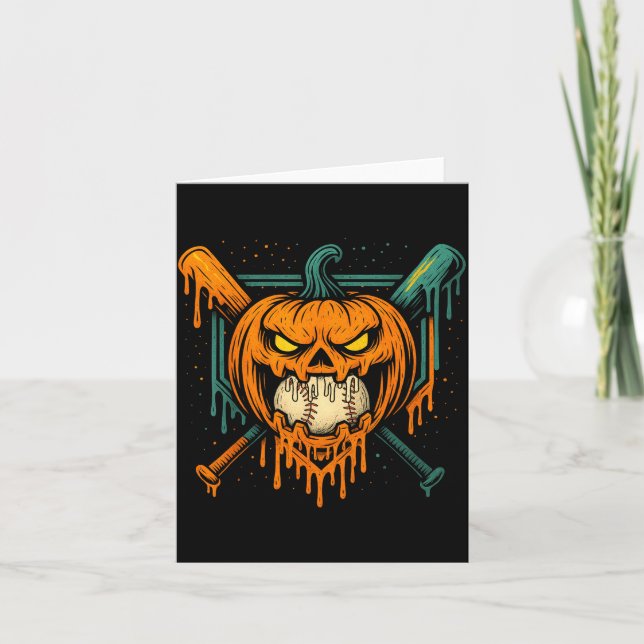 Carte Pumpkin Halloween Baseball Ice Cream Drip Soky Boy (Devant)