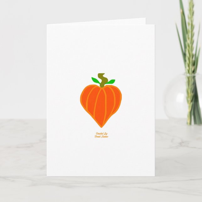 Carte Pumpkin Heart Vertical Greeting Card (Devant)