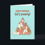 Carte Pun Amoureux des chats mignon Pawty Funny Annivers<br><div class="desc">Carte d'anniversaire drôle et mignonne pour ceux qui aiment les puns et l'humour. Une façon idéale de souhaiter un joyeux anniversaire à vos amis et à votre famille. Visitez notre magasin pour plus de collection de cartes d'anniversaire. Vous y trouverez des cartes d'anniversaire cool, humoristiques et parfois sarcastiques pour votre...</div>