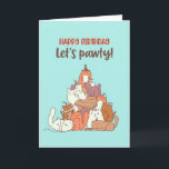 Carte Pun Amoureux des chats mignon Pawty Funny Annivers<br><div class="desc">Carte d'anniversaire drôle et mignonne pour ceux qui aiment les puns et l'humour. Une façon idéale de souhaiter un joyeux anniversaire à vos amis et à votre famille. Visitez notre magasin pour plus de collection de cartes d'anniversaire. Vous y trouverez des cartes d'anniversaire cool, humoristiques et parfois sarcastiques pour votre...</div>