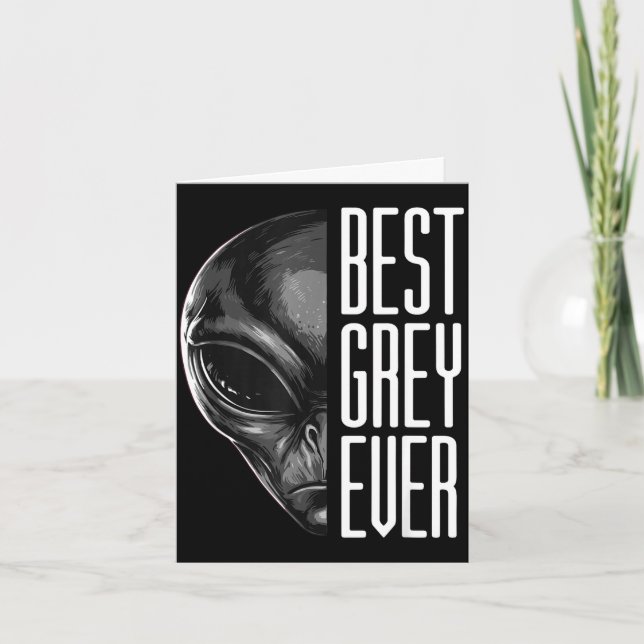 Carte Pun extraterrestre drôle toujours gris (Devant)