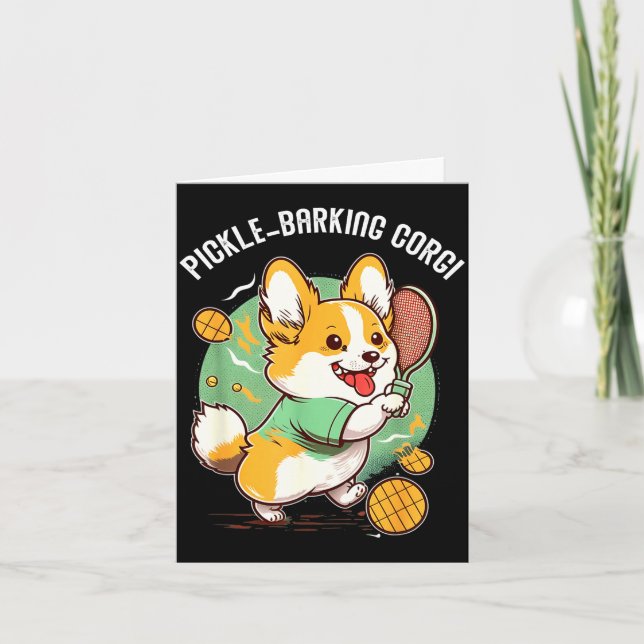 Carte Punaiserie de corgi drôle pour pickle ball (Devant)
