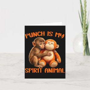 Carte Punch est l'animal spirituel mignon mème du singe 