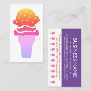 carte punch fidélité crème glacée étoiles et raype