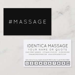 Carte punch #MASSAGE hashtag loyalty