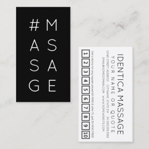Carte punch #MASSAGE hashtag loyalty