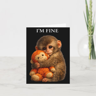 Carte Punch singe bébé mignon animal drôle