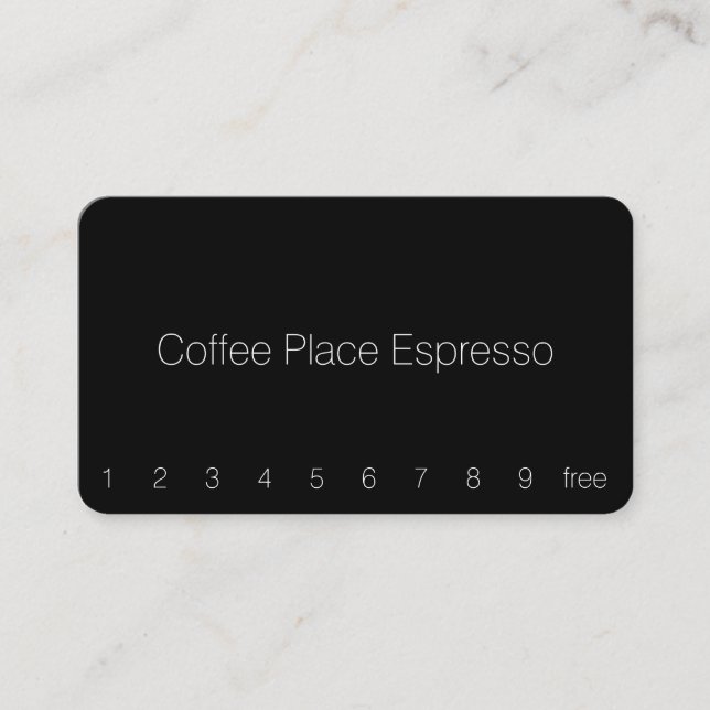 Carte Punchcard de café mince et foncé (Devant)