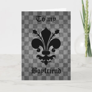 Carte punk gothique fleur de lis drôle petit ami anniver