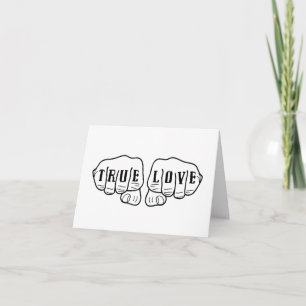 Carte Punk Rock Tattoo Mains Véritable Mariage d'amour