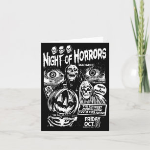 Carte Punk Vintage Nuit Terrible d'Horreurs Fantômes Som