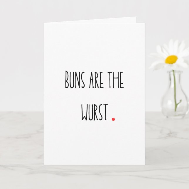 Carte Punny "Buns are the Wurst" (Petite plante)