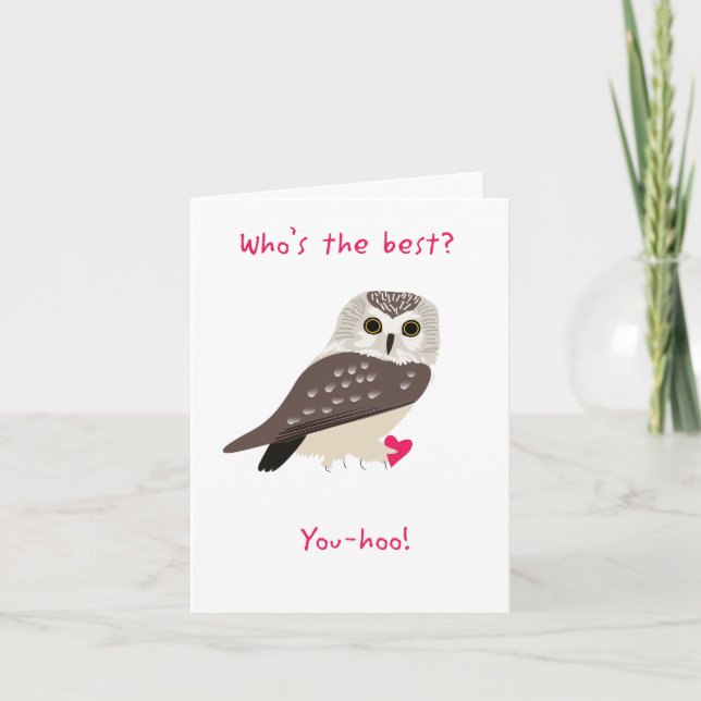 Carte Punny Owl Valentine (Devant)