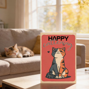 Carte Punny Pet Bonne Fête du Nouveau Chat