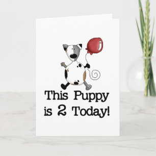 Carte Puppy est 2 Tshirts et cadeaux d'anniversaire