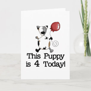 Carte Puppy est 4 Tshirts et cadeaux d'anniversaire