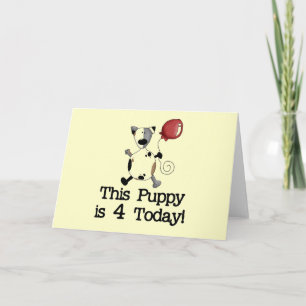 Carte Puppy est 4 Tshirts et cadeaux d'anniversaire