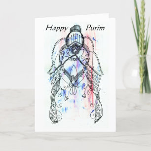 Carte Purim Féministe Vashti Fine Art Personnalisé