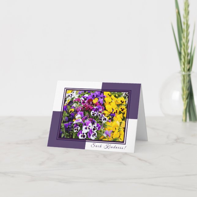 Carte Purple and Yellow Pansies Thank You (Devant)