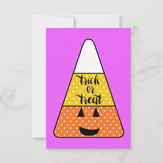 Carte Purple bonbon Corn Trou ou traiter Halloween (Devant)