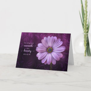Carte Purple Daisy Chaleur et beauté Anniversaire