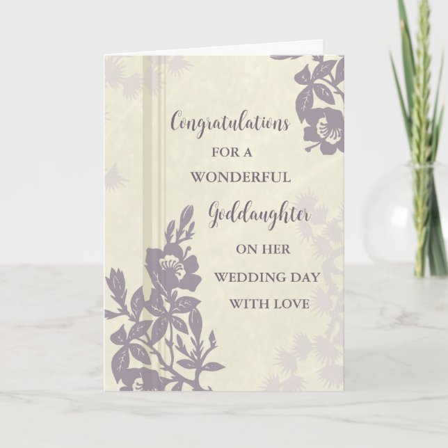 Carte Purple Floral Godgirl Jour de mariage (Devant)