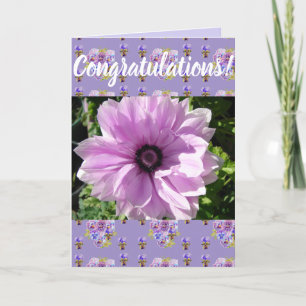 Carte Purple Flower Floral Conrgatulations