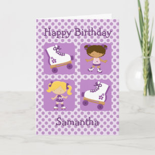 Carte Purple Four Carré Rollerskate Anniversaire