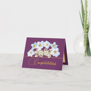 Carte Purple Gold Bouquet Anemone Orchid Félicitations
