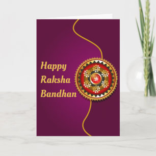 Carte Purple & Gold Happy Raksha Bandhan