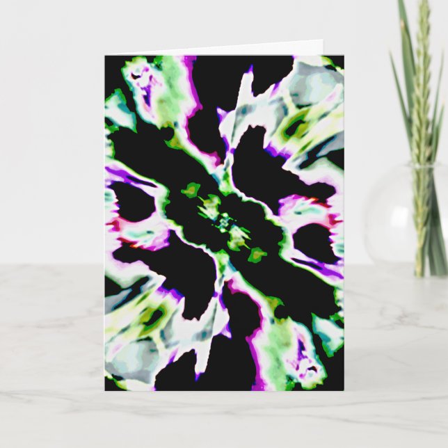 Carte Purple Green Lacy Abstraite Fleur Pétale (Devant)