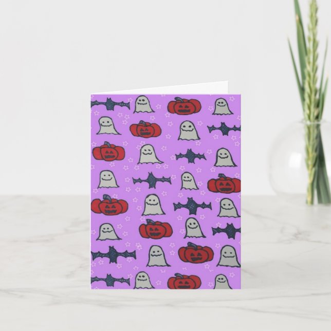 Carte Purple Halloween Fun Print (Devant)