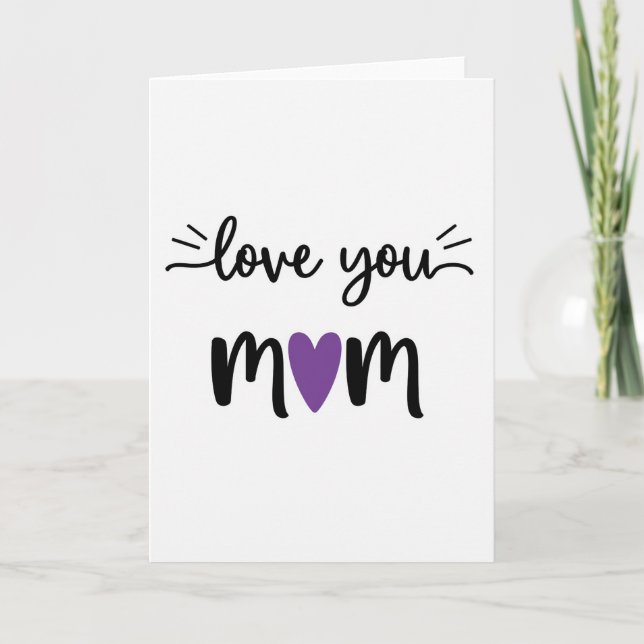 Carte Purple Heart Maman Je T'Aime (Devant)