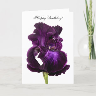 Carte Purple Iris Personnalisé Joyeux Salutation d'anniv