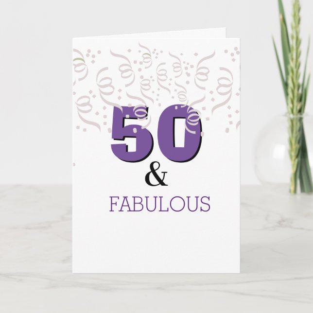 Carte Purple Joyeux 50e anniversaire (Devant)
