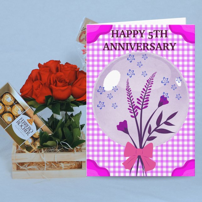 Carte Purple Lilac Moderne Boho 5e anniversaire Mariage (Créateur téléchargé)
