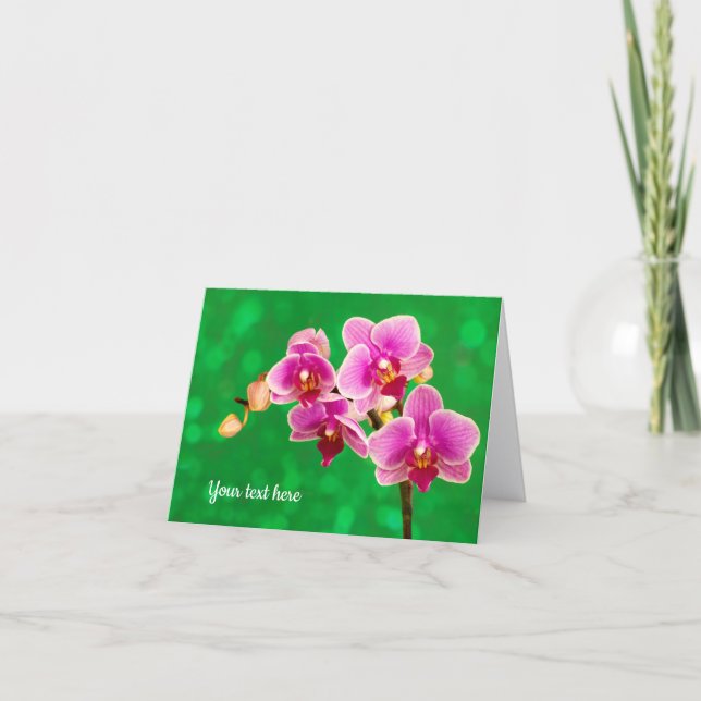 Carte Purple Orchid on Green Greeting card (Devant)