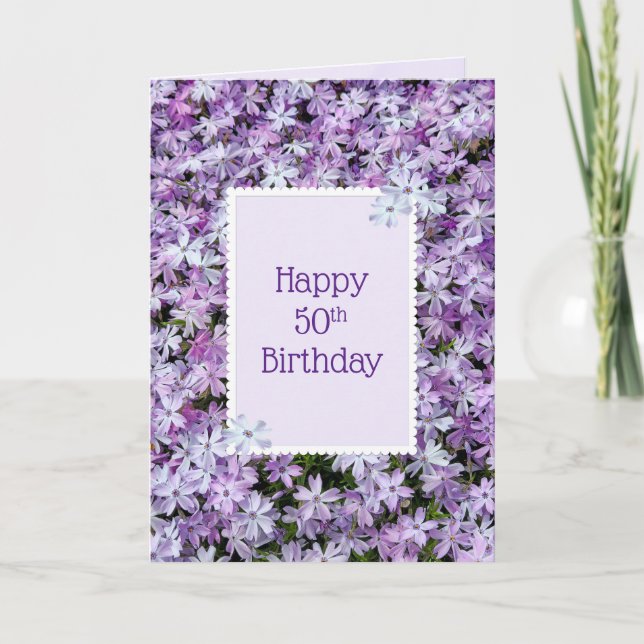 Carte Purple Phlox Pour 50e Anniversaire (Devant)