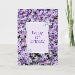 Carte Purple Phlox Pour 77ème Anniversaire