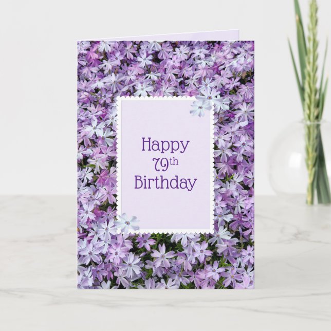 Carte Purple Phlox Pour 79ème Anniversaire (Devant)