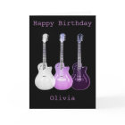 Purple Pop Art Music Guitare Ajouter Nom Olivia