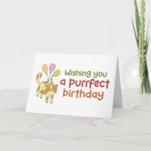 Carte Purrfect Anniversaire mignon Amoureux des chats dr