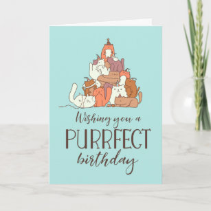 Carte Purrfect Birthday Funny Amoureux des chats Birthda