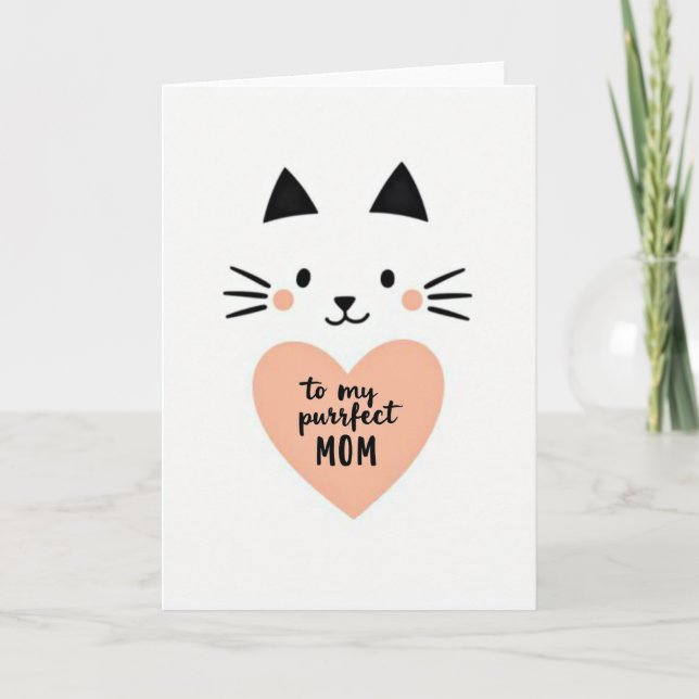 Carte Purrfect Mom Love Cat Card (Devant)