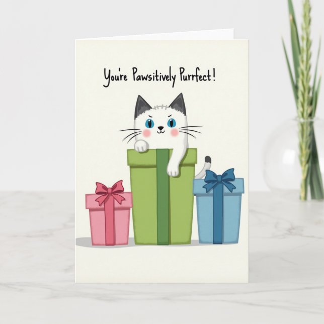 Carte Purrfect Mothers Day Gift Box Card (Devant)