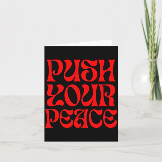 Carte Push Your Peace Sritual Funny Cool Retro Outfit  (Devant)