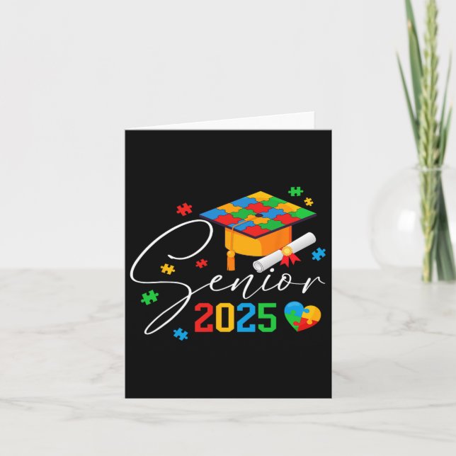 Carte Puzzle Autistic Senior 2025 Autism Graduation Boys (Devant)